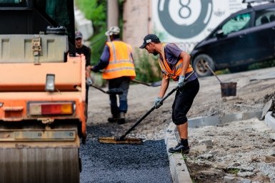 Ремонт дорог, спецтехника, дорога, асфальтирование, каток Евгений  Кулешов, ИА PrimaMedia.ru