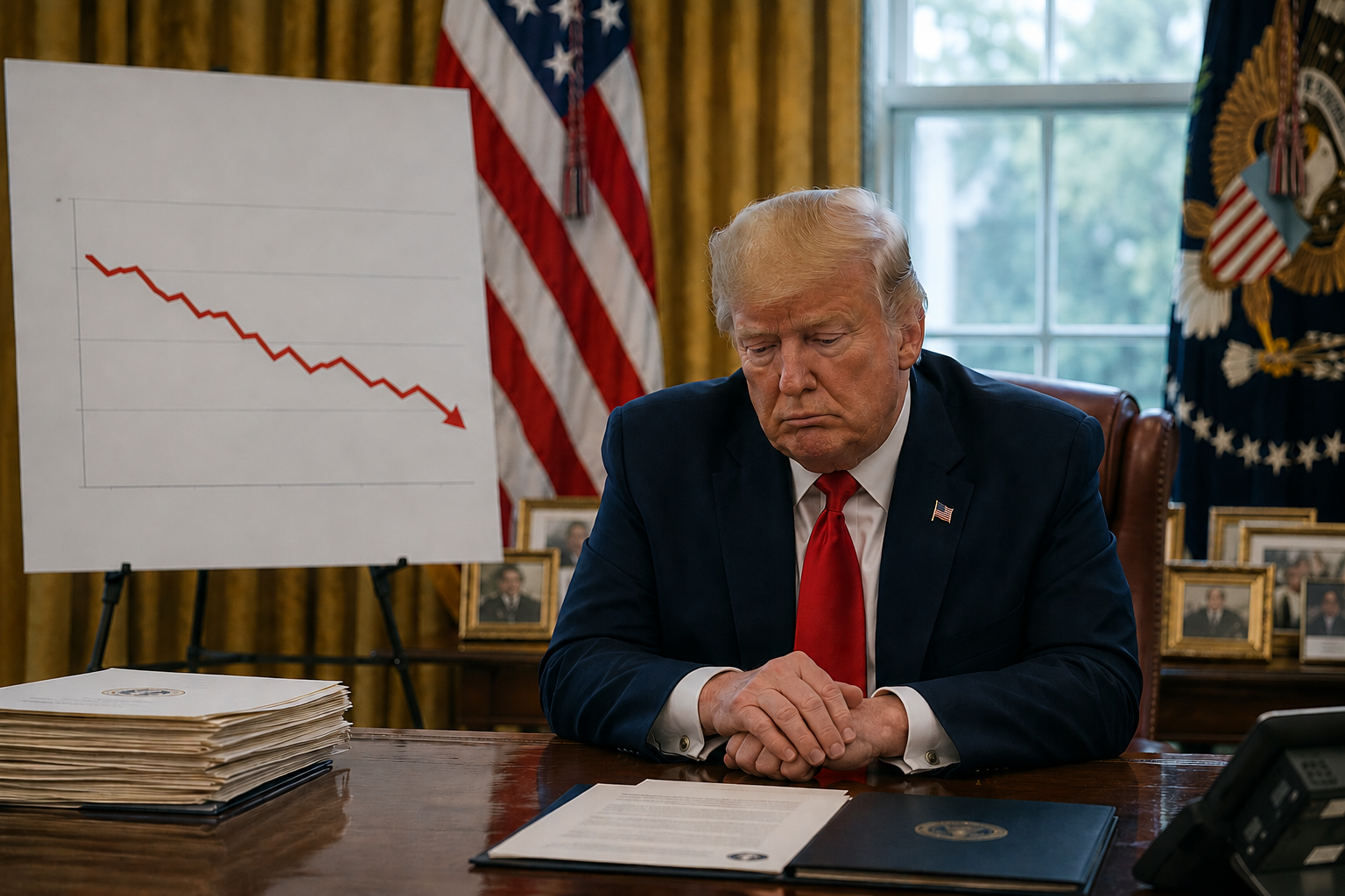 Рейтинги Трампа падают на фоне провалов Создано при помощи ИИ